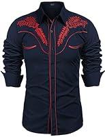 Algopix Similar Product 17 - COOFANDY Mens Shirt Western Cowboy