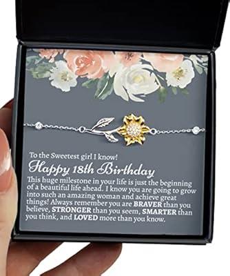 18th Birthday Gifts for Girls, 18 Birthday Gifts Charm Bracelet for Teen Girl Granddaughter 18 Year Old Girl Birthday Gift Happy 18th Birthday, Girl's