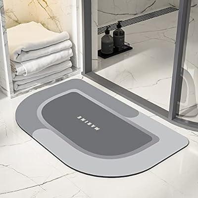  SUTERA - Stone Bath Mat, Diatomaceous Earth Shower Mat,  Non-Slip Super Absorbent Quick Drying Bathroom Floor Mat, Natural, Easy to  Clean (23.5 x 15 Gray) : Home & Kitchen
