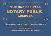 Algopix Similar Product 10 - The OnePerPage Notary Public Logbook