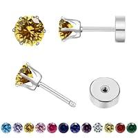 Algopix Similar Product 19 - Hypoallergenic Birthstone Stud Earrings