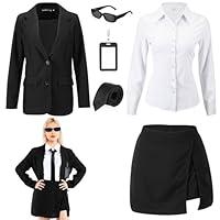 Algopix Similar Product 2 - Funnysoft Halloween Woman Agent Costume