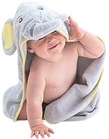 Algopix Similar Product 8 - Hooded Baby Towel Gray Elephant by