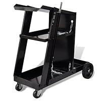 Algopix Similar Product 19 - Welding Cart Black with 3 Shelves