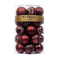 Algopix Similar Product 4 - KI Store Burgundy Christmas Balls 20pcs