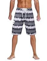 Algopix Similar Product 3 - Unitop Mens Striped Swim Trunks Long