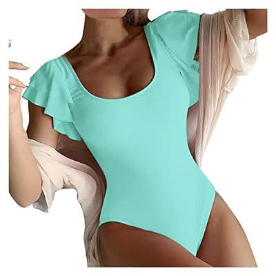 Best Deal for Women's One Piece Swimsuit Ruffle Short Sleeve Bathing Suit