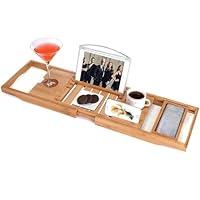 Algopix Similar Product 7 - Utoplike Bamboo Bathtub Caddy Tray Bath