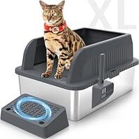 Algopix Similar Product 10 - Stainless Steel Cat Litter Box XL