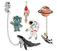 Algopix Similar Product 10 - Cute Enamel Lapel Pin Set 6pcs Cartoon