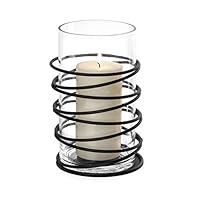 Algopix Similar Product 8 - Danya B Swirl Metal and Glass Hurricane