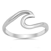 Algopix Similar Product 7 - Wave Polished Cute Fashion Ring New