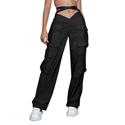 High Rise Athletic Works Pants for Women Y2K with Pockets Baggy