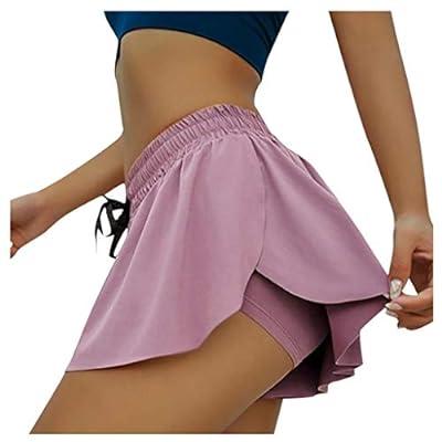 Wsirmet Womens Flowy Athletic Shorts 2 in 1 Workout Running Yoga Shorts  Summer Spandex Shorts Butterfly