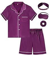 Algopix Similar Product 16 - EPLAZA Kids Satin Pajamas Sets Girls