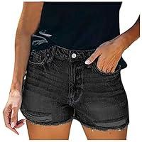 Algopix Similar Product 11 - WYBAXZ Womens Frayed Denim Shorts Sexy