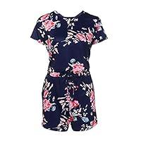 Algopix Similar Product 18 - Womens Floral Print Jumpsuit Short
