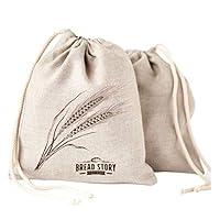Algopix Similar Product 15 - Linen Bread Bags  2Pack 30x40 cm