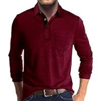 Algopix Similar Product 4 - PICKLION Mens Long Sleeve Polo Shirts