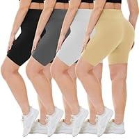 Algopix Similar Product 7 - CAMPSNAIL 4 Pack Plus Size Biker Shorts