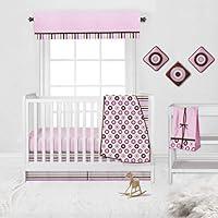 Algopix Similar Product 14 - Bacati  Mod DotsSTRPS Pink and Choc