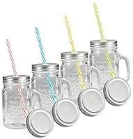 Algopix Similar Product 9 - Tosnail 4 Pack 16 Oz Mason Jar Mugs