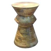 Algopix Similar Product 1 - The Urban Port Round Wooden Stool Brown