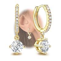 Algopix Similar Product 17 - Gold Hoop Earring with Dangle Round 