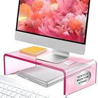 Algopix Similar Product 1 - NovaMode Acrylic Monitor Stand Pink