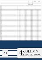 Algopix Similar Product 17 - 4 Column Ledger Book A4 4 Column