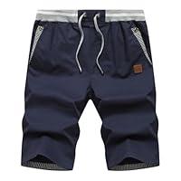 Algopix Similar Product 6 - Heyigrow Mens Casual Cotton Shorts