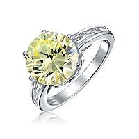 Algopix Similar Product 16 - Canary Yellow Crown Set 3CT Pave Halo