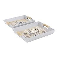 Algopix Similar Product 10 - Benzara Spacious Wood Set of 2 Gray