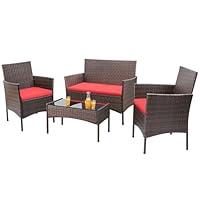 Algopix Similar Product 16 - Homall 4 Pieces Patio Rattan Chair