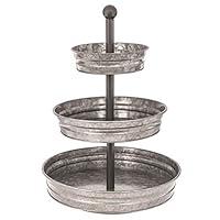 Algopix Similar Product 9 - 3 Tier Serving Tray Vintage Galvanized