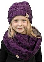 Algopix Similar Product 16 - Kids Beanie  Scarf Bundle NO POM