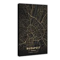 Algopix Similar Product 15 - OWNSEAS Budapest Hungary Map Canvas