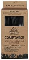 Algopix Similar Product 1 - EcoSouLife Cornstarch  Cutlery Set