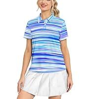 Algopix Similar Product 13 - Yfduk Womens Golf Shirts Blue Stripes