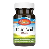 Algopix Similar Product 11 - Carlson  Folic Acid 800 mcg Provides