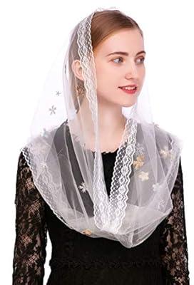 Pamor for Infinity Church Veil Floral Latin Mass for Head Covering