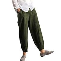 Algopix Similar Product 17 - Womens Baggy Casual Trousers Cotton