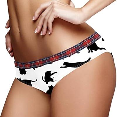 Best Deal for Black Cat White Print Full Coverage Underwear For