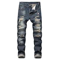 Algopix Similar Product 7 - Mens Ripped Straight Leg Moto Jeans