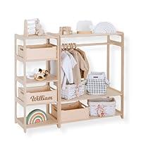 Algopix Similar Product 15 - Large Toy Shelf  Wooden Clothing Rack