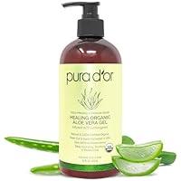Algopix Similar Product 18 - PURA DOR 16 Oz ORGANIC Aloe Vera Gel 