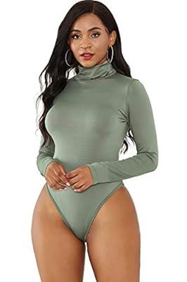 Best Deal for Bodysuit For Women Long Sleeve Sexy Body Suit High Cute