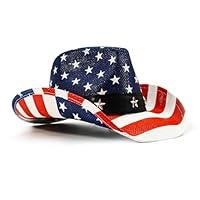 Algopix Similar Product 18 - FLUFFY SENSE American Flag Cowboy Hat