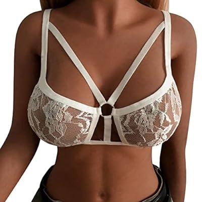 Sexy Camisoles Harness For Women Floral Lace Bralette Bustier Cage
