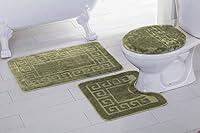 Algopix Similar Product 8 - Fancy Linen 3pc NonSlip Bath Mat Set